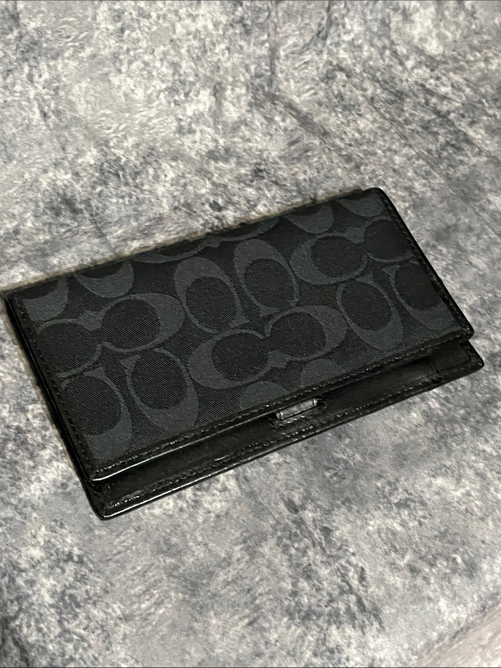 Coach Black Signature Vintage Check Book